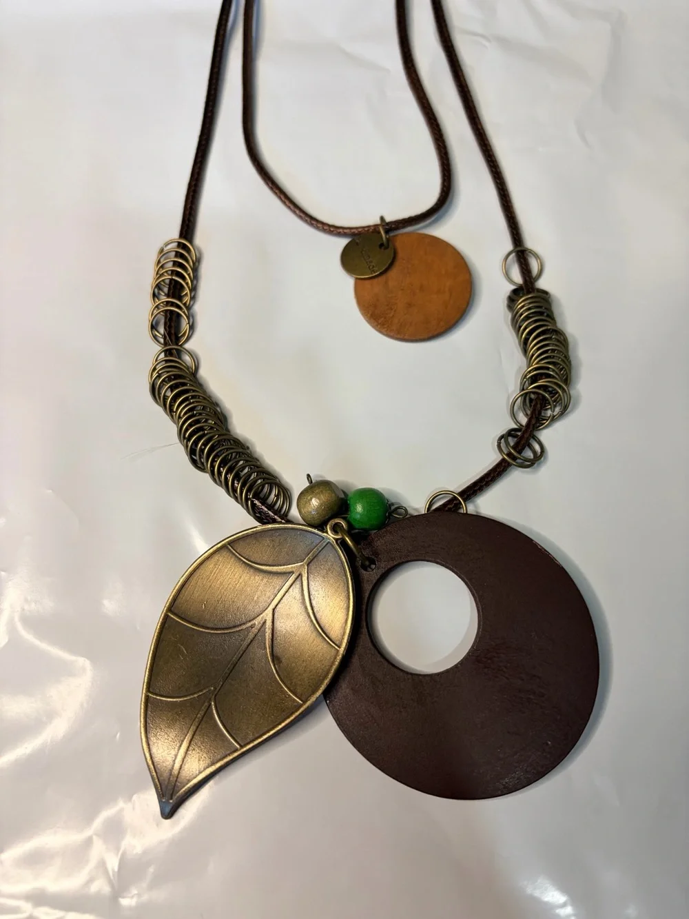 Bohemian Brown & Gold Leaf Layered Necklace